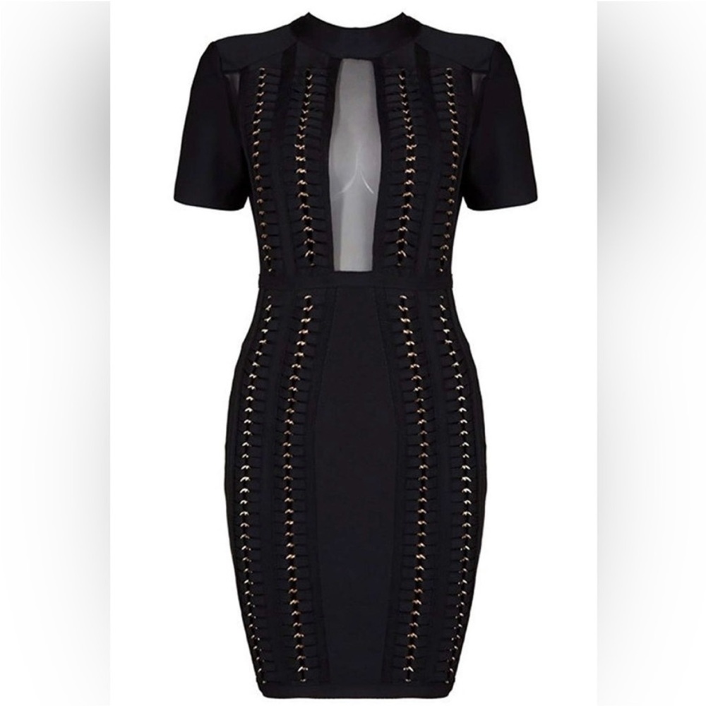 Black Bandage Dress Unique XS